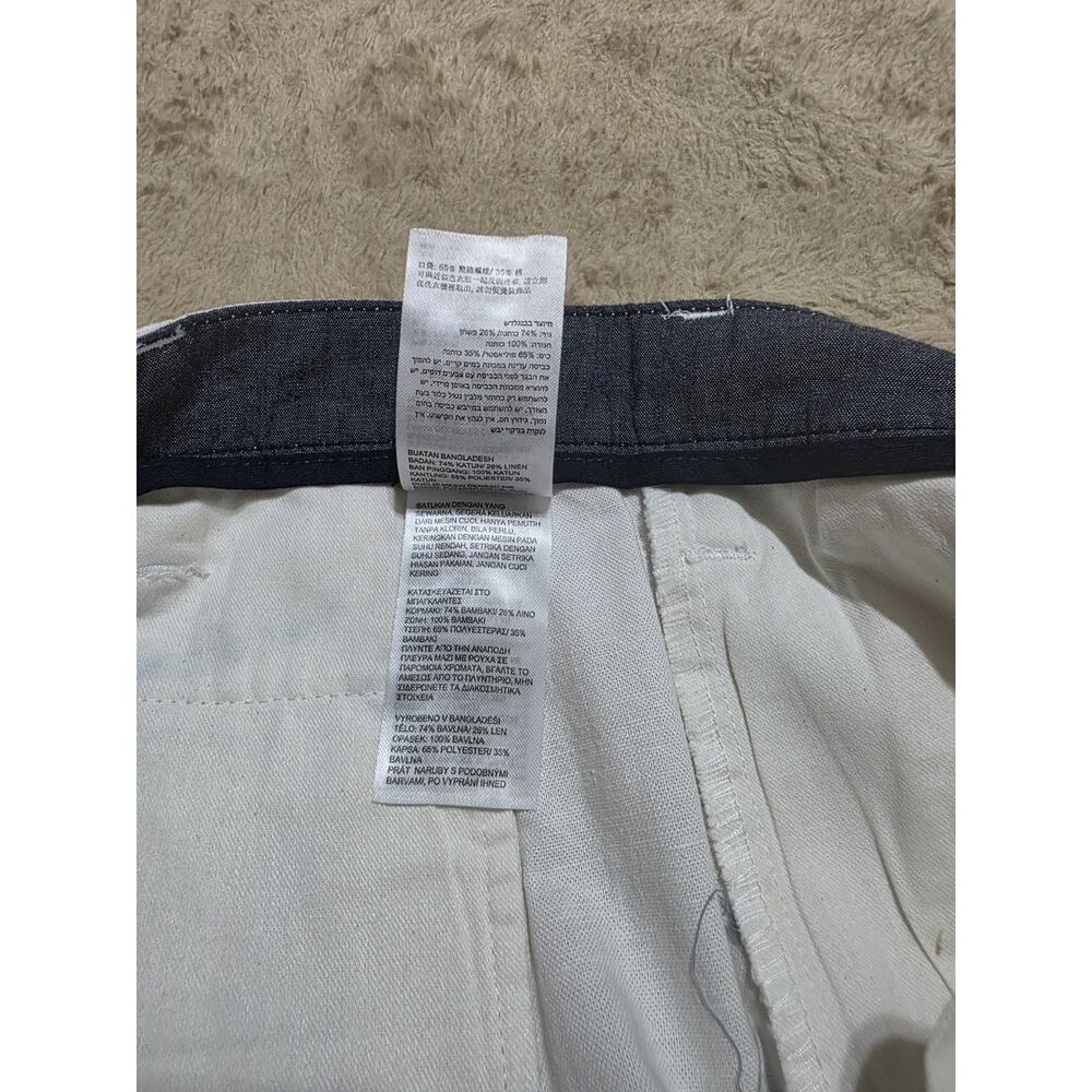 Nautica Mens Shorts 36 White Linen Blend Classic Fit Deck Summer Casual NWT 8.5" - Picture 5 of 8